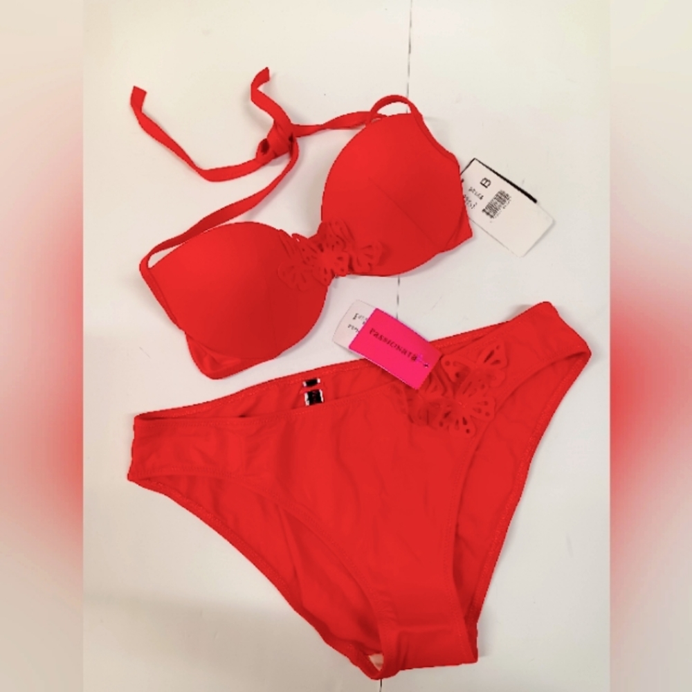 NWT Passionata Papillon Butterfly Swim Halter Bikini Padded Top 34B